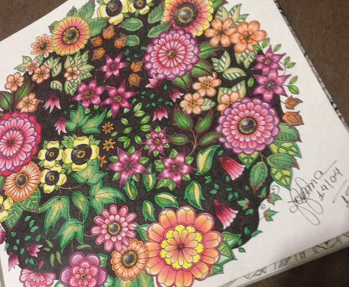 Livro de colorir floral para crianças e adultos, Pintura em Alívio