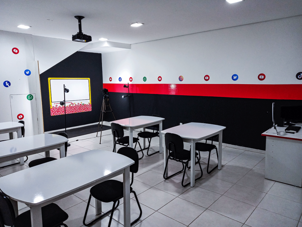 Sala do curso de youtuber