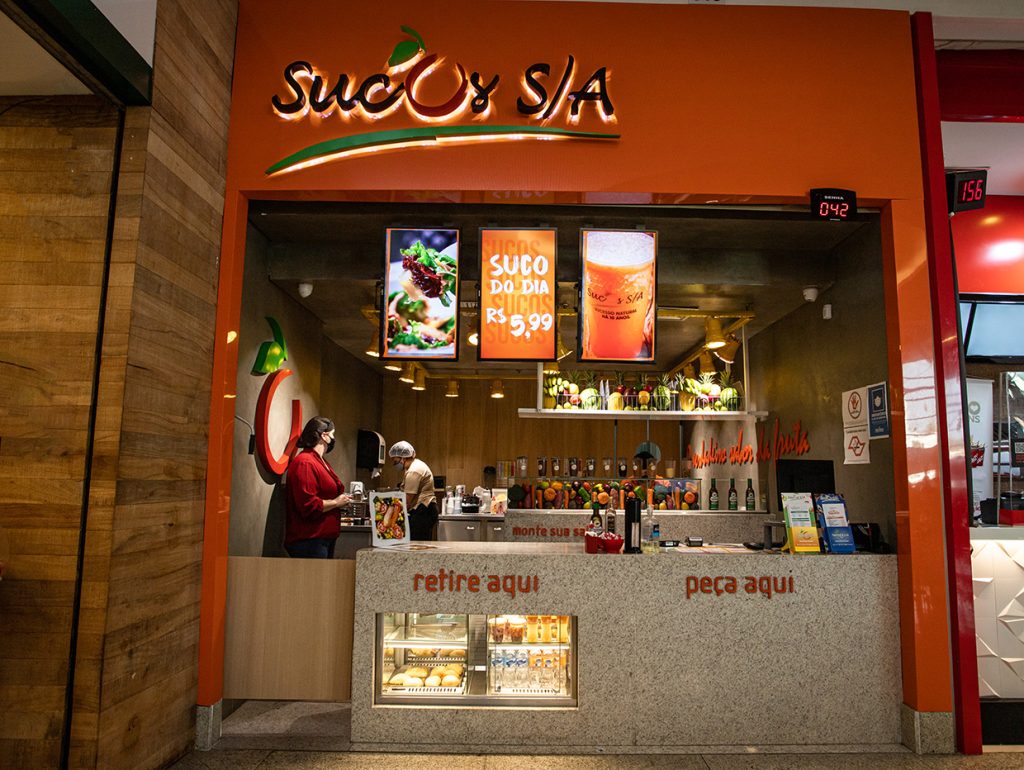 Fachada da loja de comida saudável