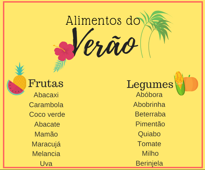 alimentos da estação verão