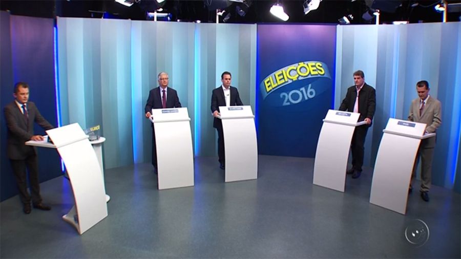 Reprodução do debate promovido pela TV Tem, na última quinta-feira (29)