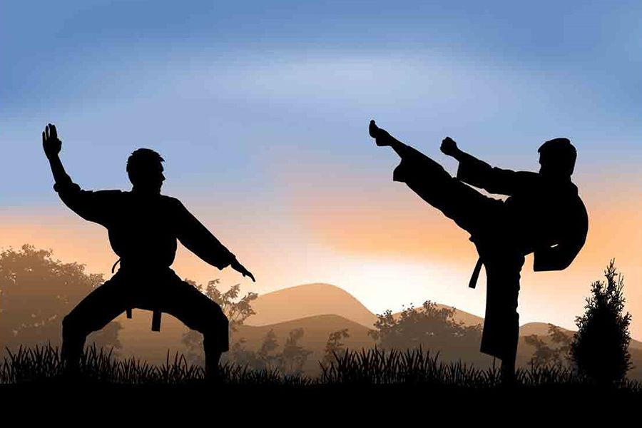 O karate é uma arte marcial que utiliza apenas o corpo para defesa