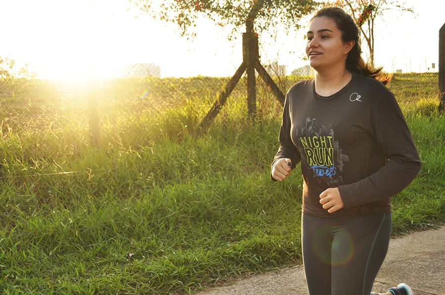 A estudante Isabella Marão admite sentir dificuldades de se exercitar no frio