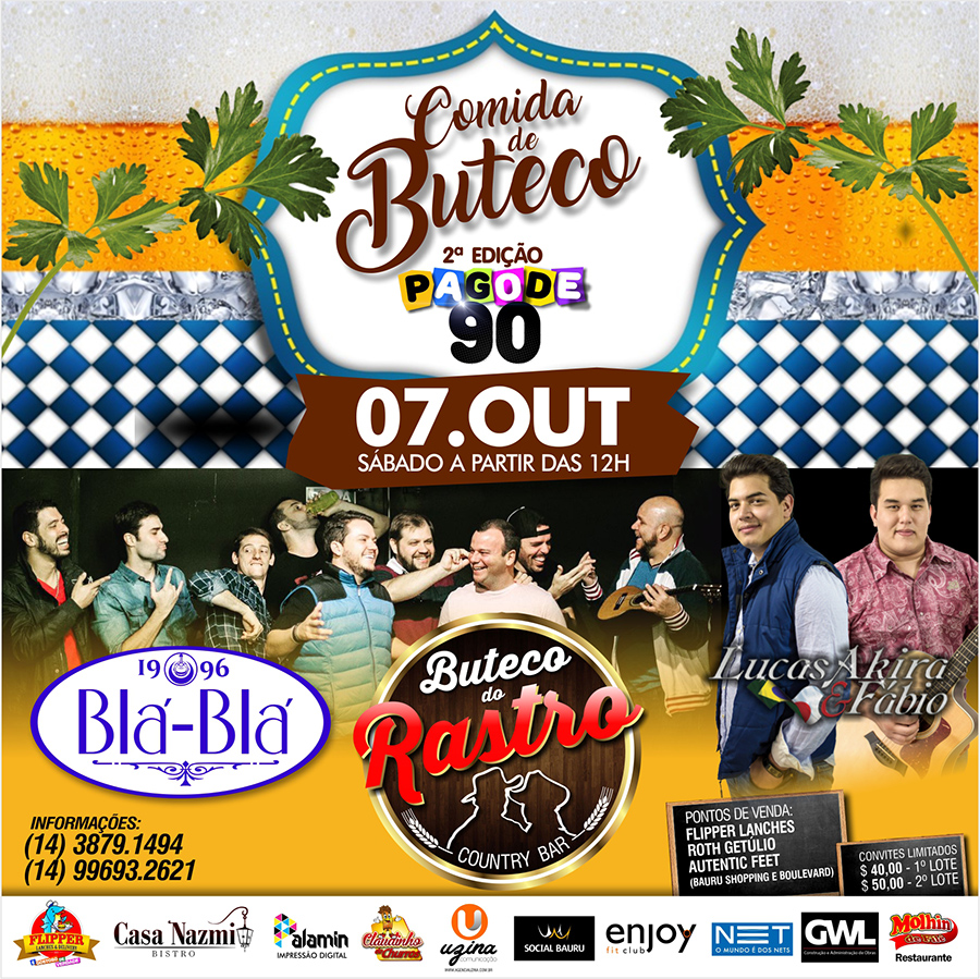 A 2ª edição do Pagode 90 será neste sábdo (7) em Bauru
